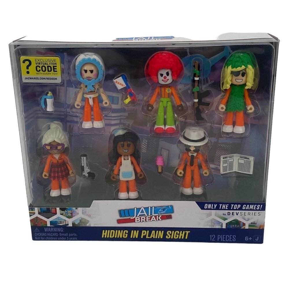 Roblox DEVSERIES Jailbreak Hiding In Plain Sight 6 Action Figures Virtual Code